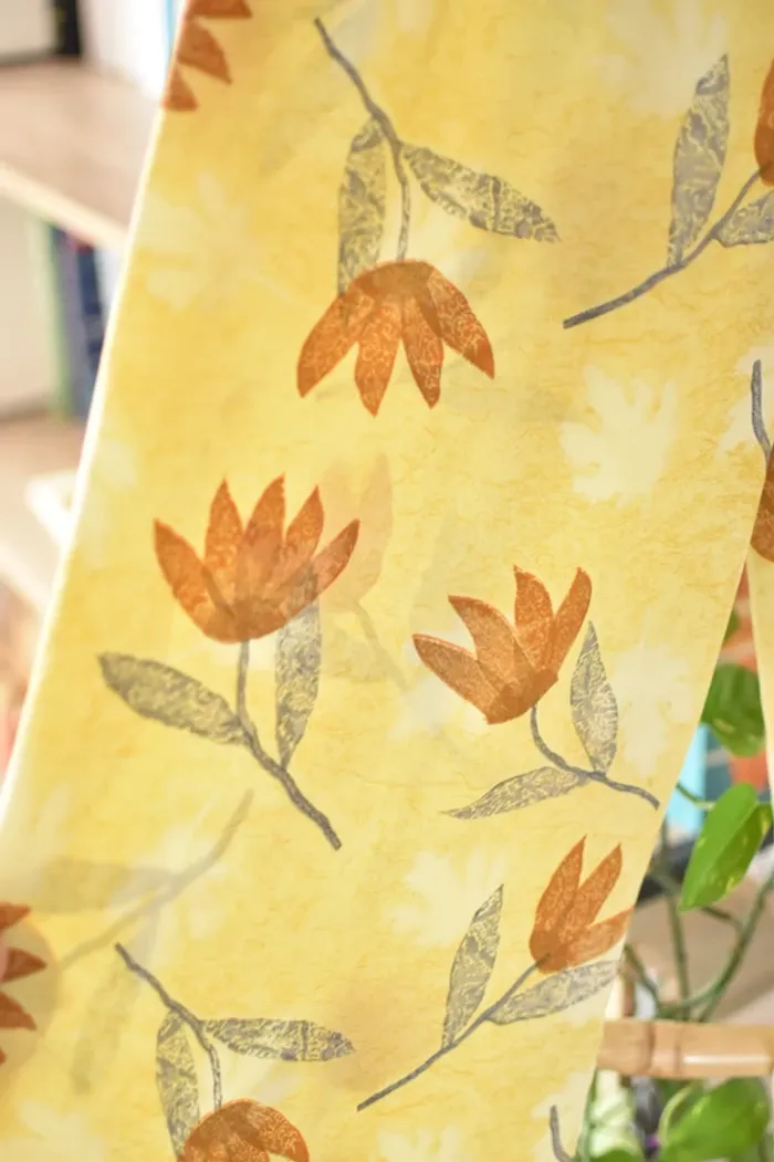 Pantalon vintage jaune à fleurs – Taille 36 – Très bon état - photo numéro 4