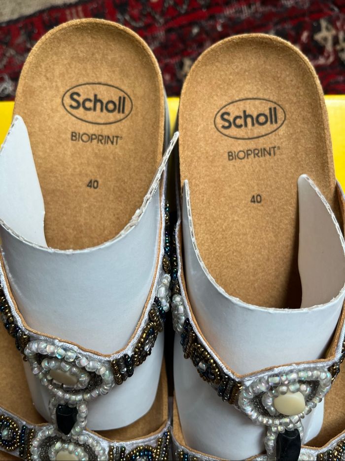 Magnifiques mules Scholl New Bogota Wedge argenté - photo numéro 2
