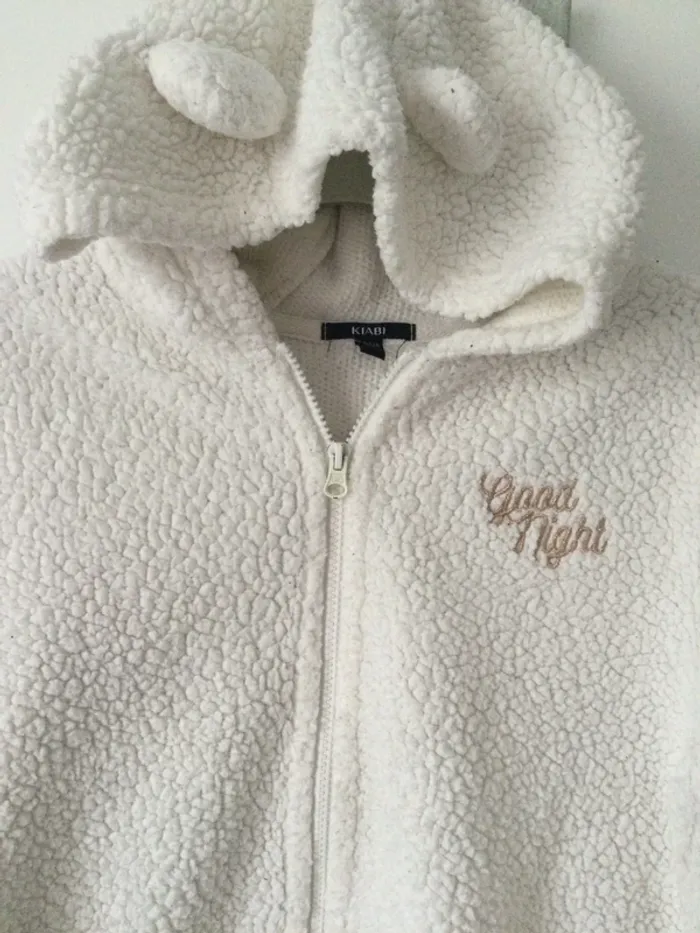 Veste blanche à capuche pour la nuit 10-12 ans - photo numéro 2