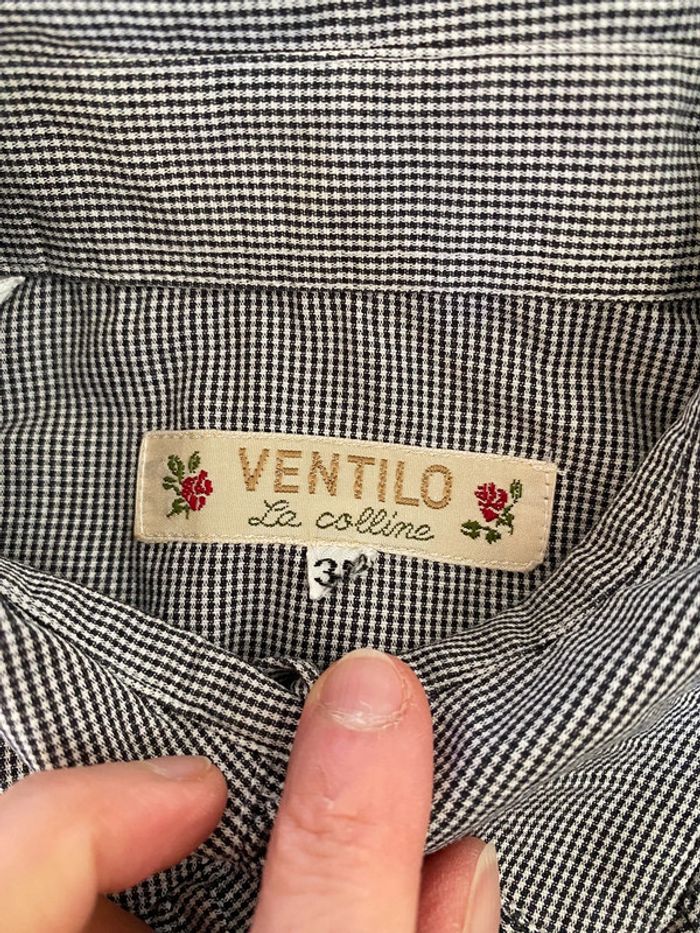 Chemise Ventilo La Colline vichy noir et blanc taille M - photo numéro 13