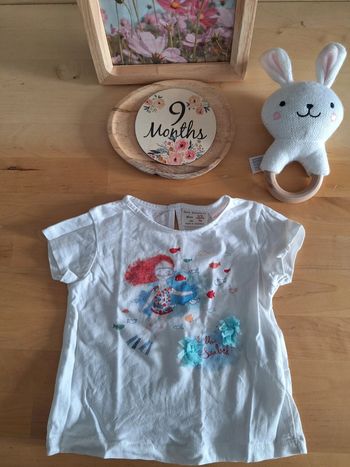 T-shirt manches courtes pour fille taille 12mois marque zara très bon état