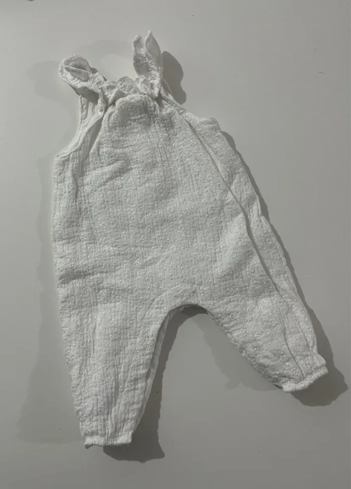 Combinaison bebe fille blanche - 3-6 mois - Zara