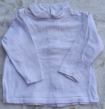 Maillot manches longues blanc mixte 9 mois 100% coton verbaudet