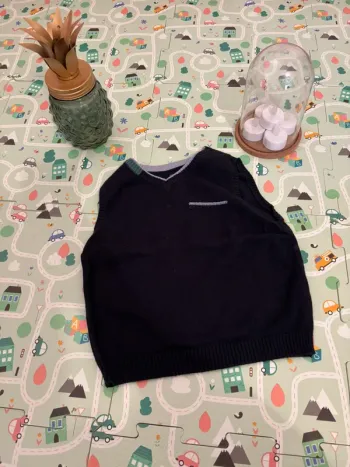 Pull sans manches grain de blé 24 mois