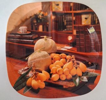 Assiette décorée à 3 compartiments en mélamine