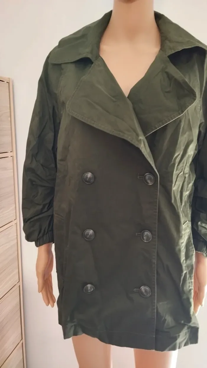 Veste trench verte taille s femme - photo numéro 4