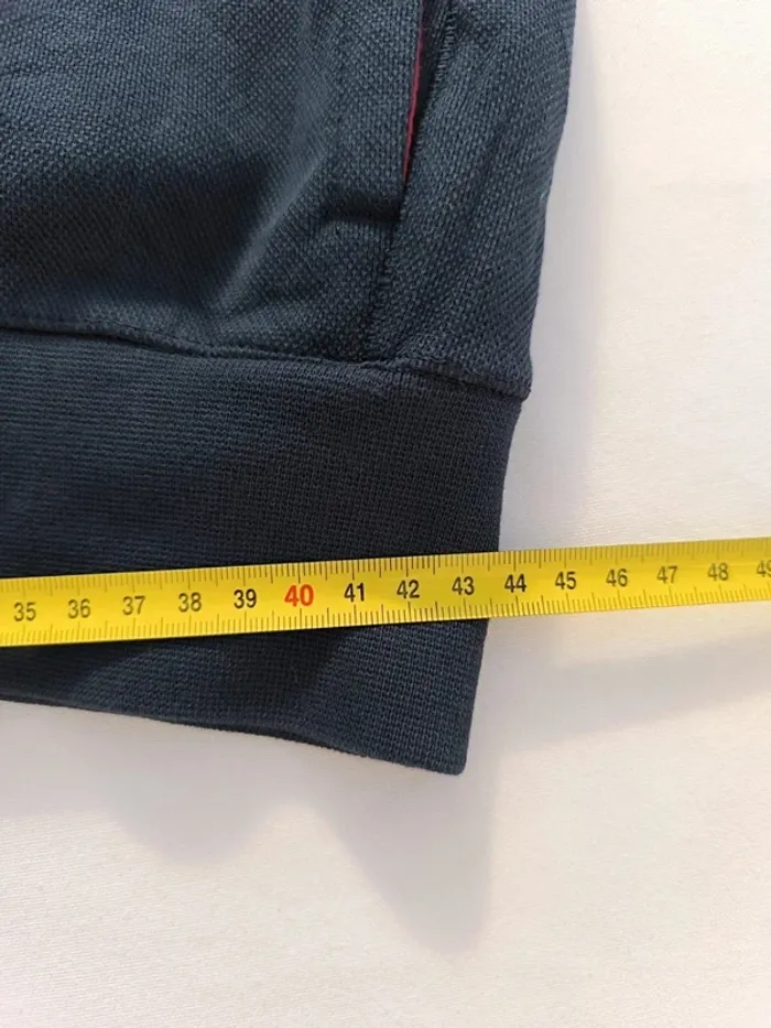 Sweat 1/4 zippé bleu marine logo blanc grosse tâche devant taille M Ralph Lauren homme - photo numéro 15