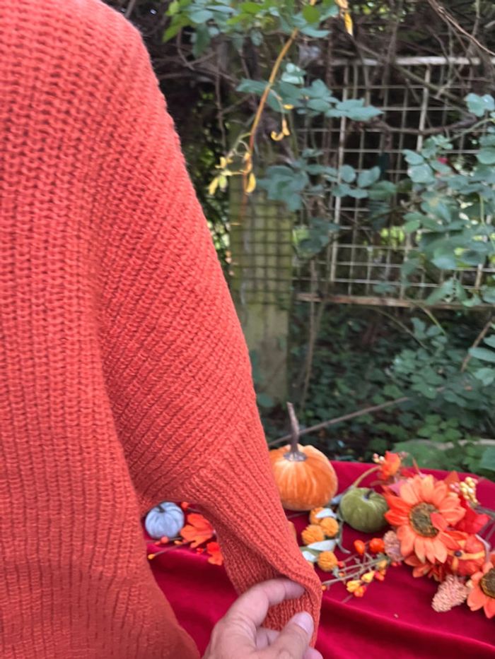 Pull col roulé oversize orange – Taille 2XL ou T 50 / 52 - photo numéro 5