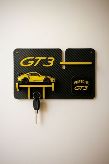 Cadre porte-clefs murale Porsche GT3