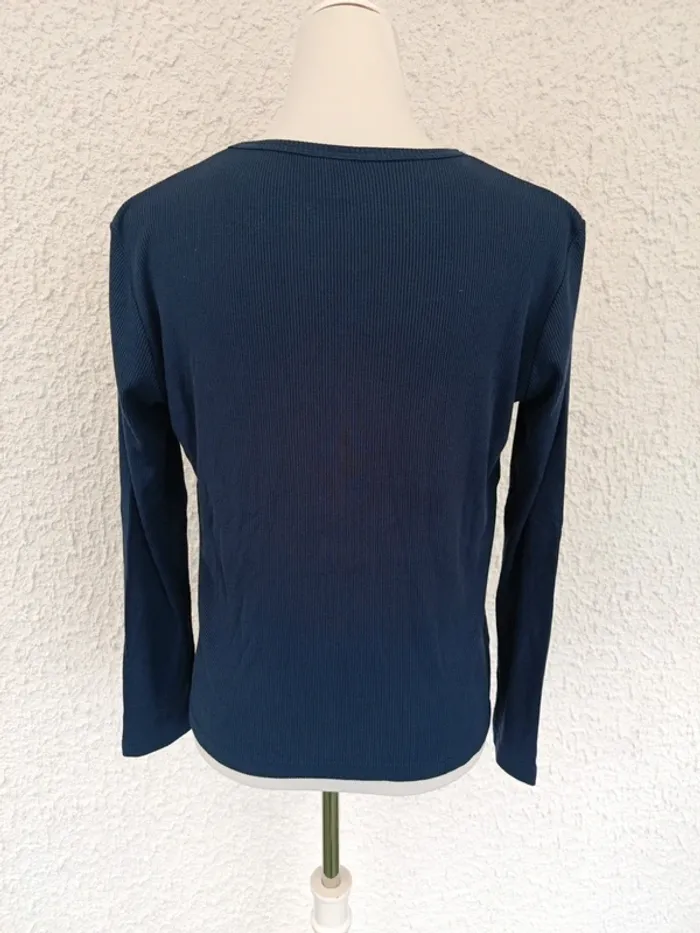 T-shirt manches longues fluide bleu marine taille 42 - photo numéro 2