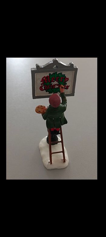 Figurine de Noël « Peintre d'enseignes » de la collection Lemax Village, n° 12527, vintage 2001