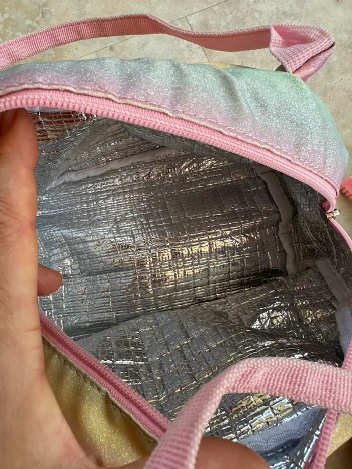 Sac à dos + sac pique nique arc en ciel paillettes - photo numéro 9