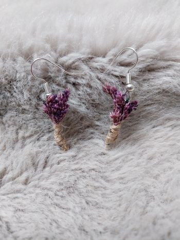 Boucles d'oreilles fleurs séchées
