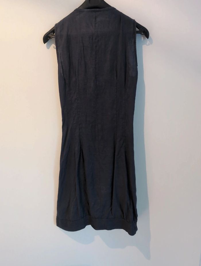 Robe lin bleu marine légère - photo numéro 2
