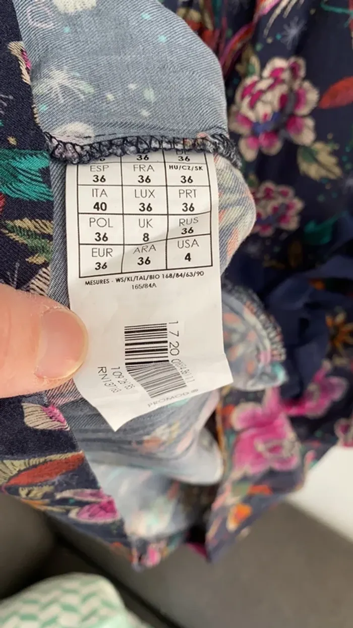 Tunique à motif florale femme, promod, taille 36 - photo numéro 4