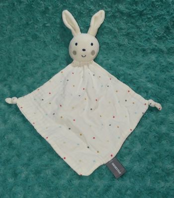 Doudou plat, lapin blanc lange étoiles Orchestra 🐰tbe