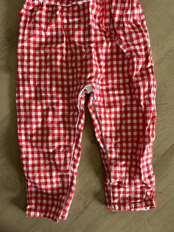 Combinaison pantalon Vichy rouge et blanc - photo numéro 2