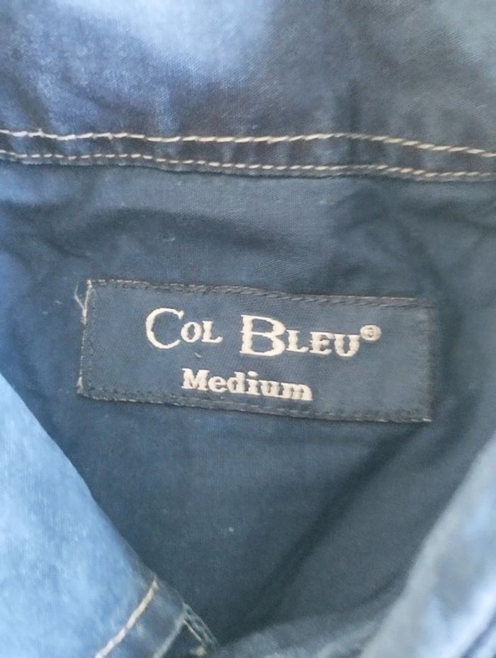Chemise homme manches courtes Col bleu - photo numéro 2