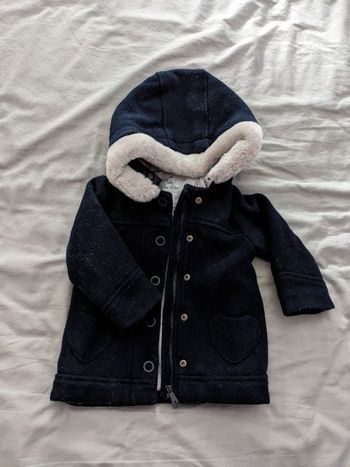 Manteau bleu doublé hiver Verbaudet 18 mois.