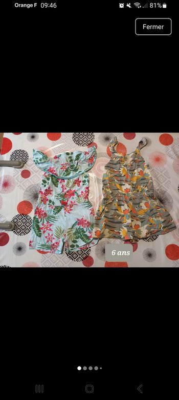 Lot 2 combishort taille 6 ans