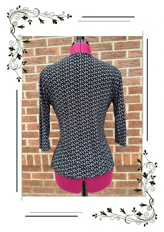 Top blouse pois effet cache cœur taille 38/40 - photo numéro 2