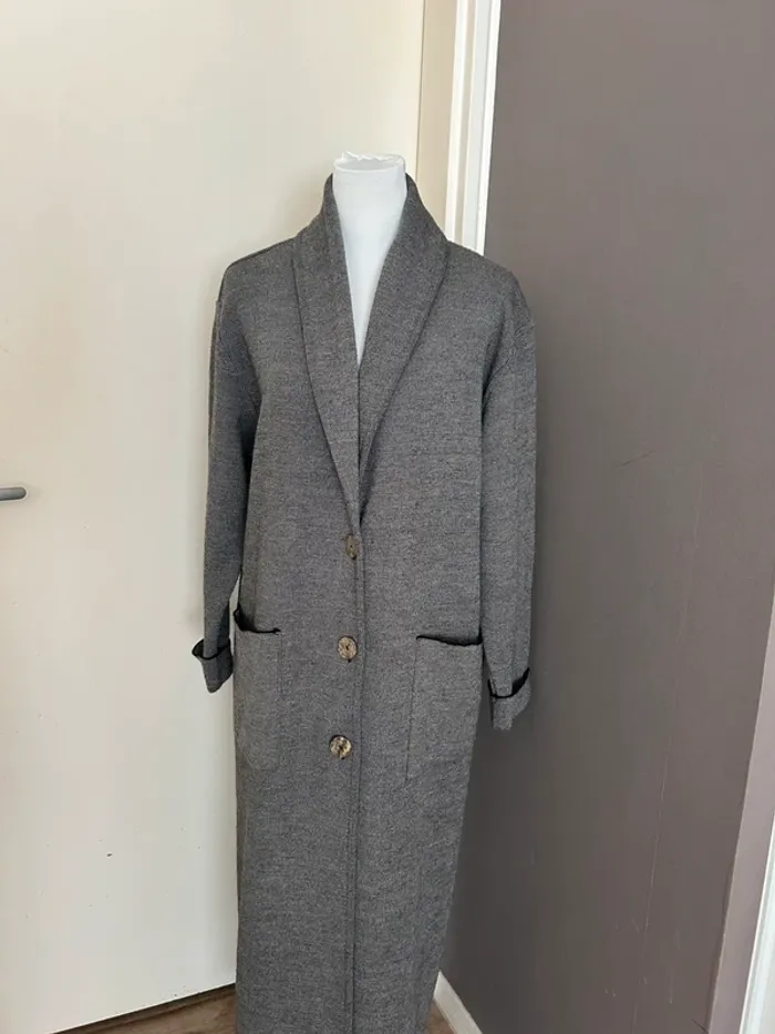 fabrice karel manteau, gilet, long, caban gris oversize - photo numéro 4
