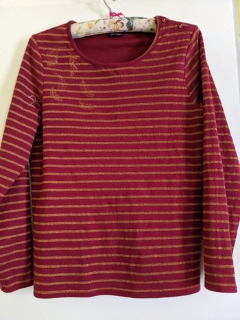 Haut Marinière Pourpre Et Fil Brillant Femme