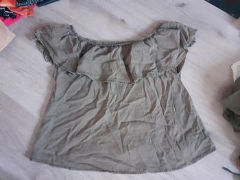 Blouse épaules dénudées kaki XL