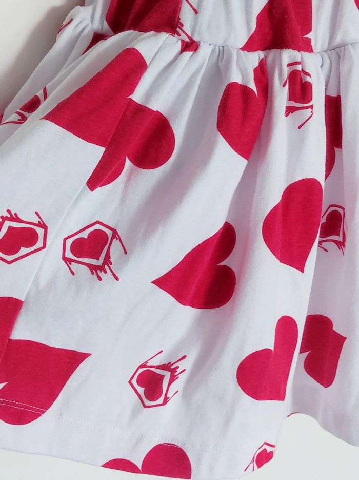 Mini jupe patineuse cœur rouge blanc / Super Lovers - 32/XXS à 44/XXL - photo numéro 17