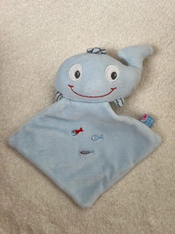 Doudou plat sucre d’orge baleine