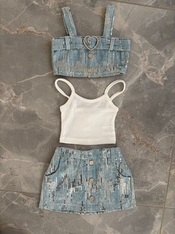 Ensemble jeans 6 mois fille 3 pièces complet