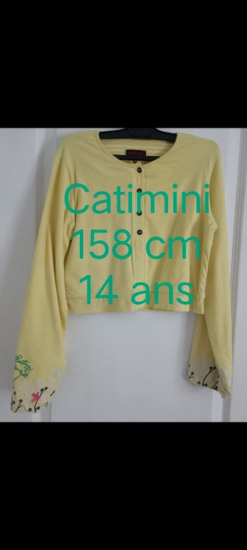 Gilet Catimini neuf jaune pâle fille en 14 ans