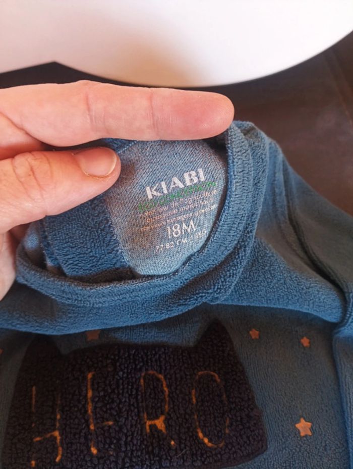 Pyjama velours Garçon 18 mois Je suis le héro de Papa Kiabi - photo numéro 3