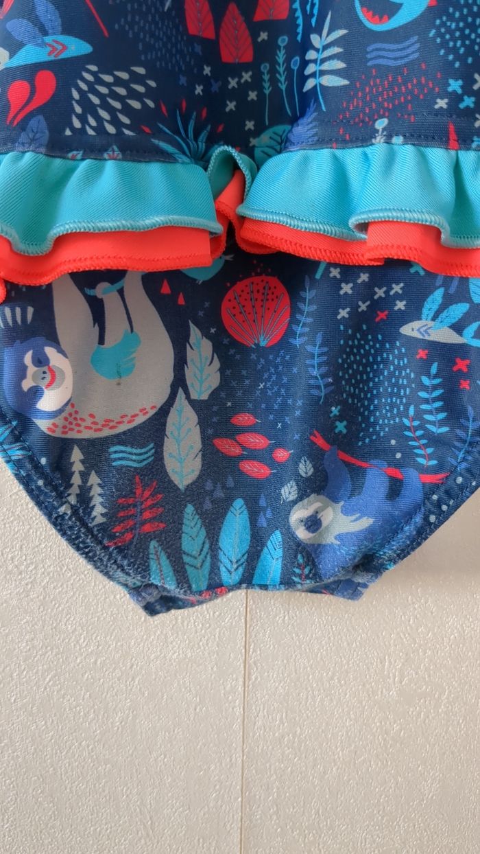 Maillot de bain nabaiji bleu à volants 2 ans - photo numéro 4
