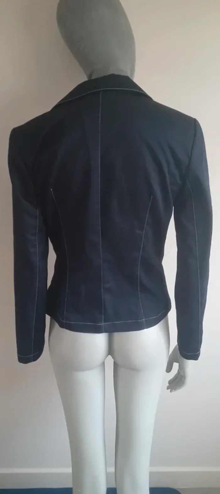 Veste vintage en jean Bleu 1 bleu 2 bleu 3 - photo numéro 4