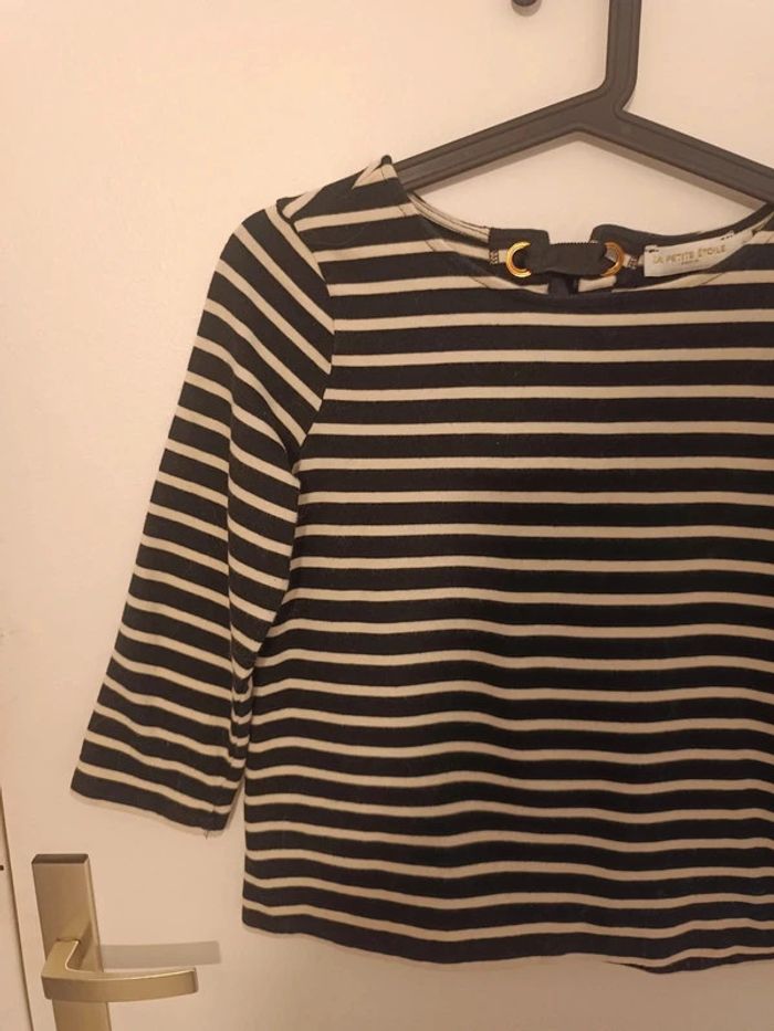 Pull marinière noir blanc 100% coton La Petite Étoile Taille 36 En très bon état