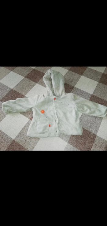 Gilet épais gris à boutons 6 mois reversible