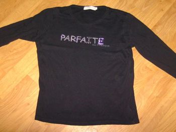 Tee shirt CACHE CACHE noir mention "Parfaite ou presque"