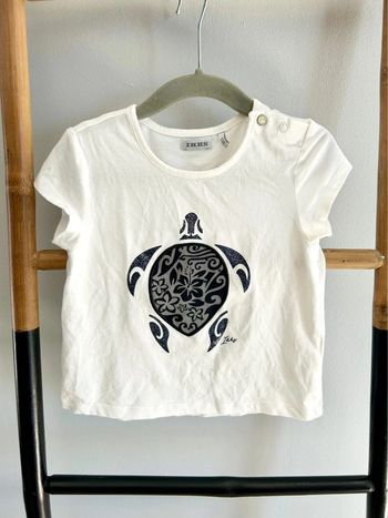 T-shirt blanc tortue / IKKS - 3 ans