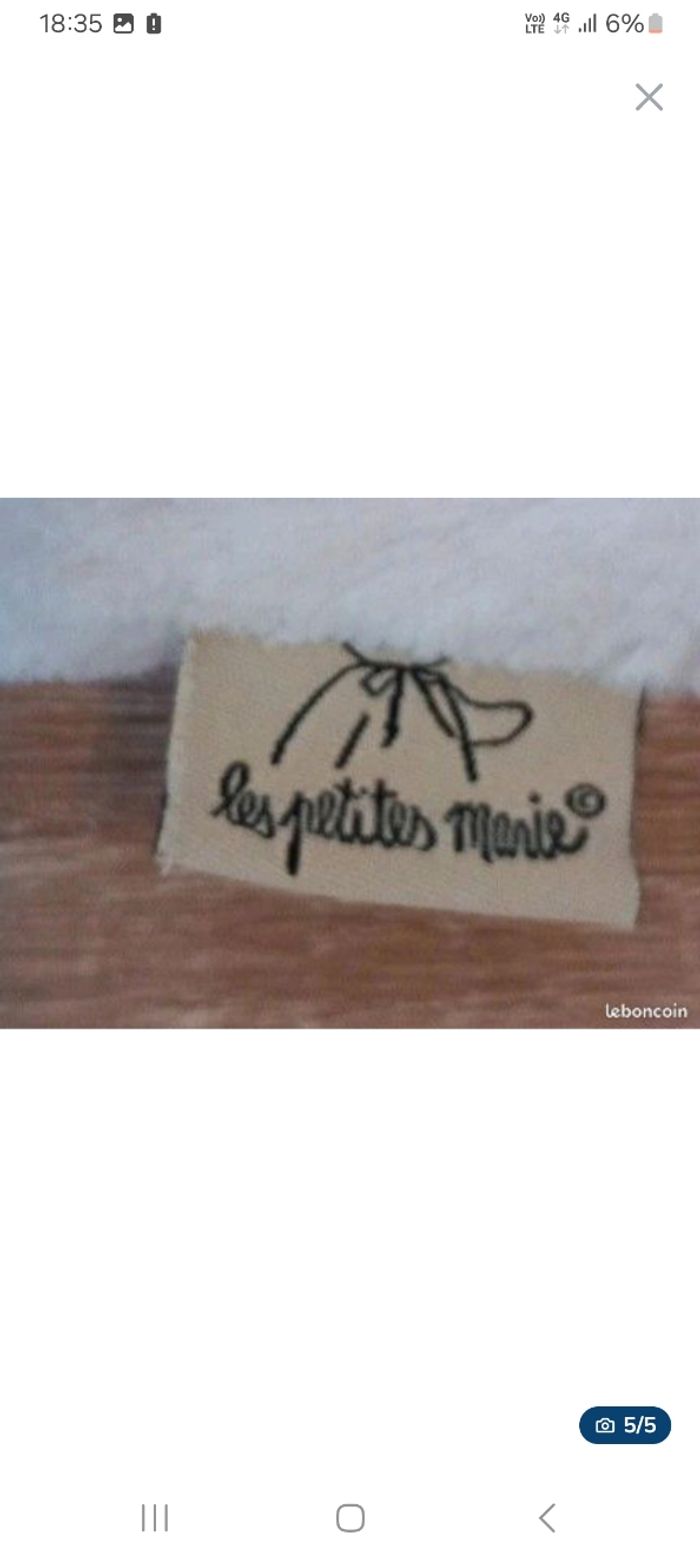 Peluche nounours ours les petites Marie très douce 32cm - photo numéro 5