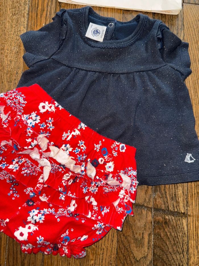 T-shirt et short petit bateau 6 mois - photo numéro 2