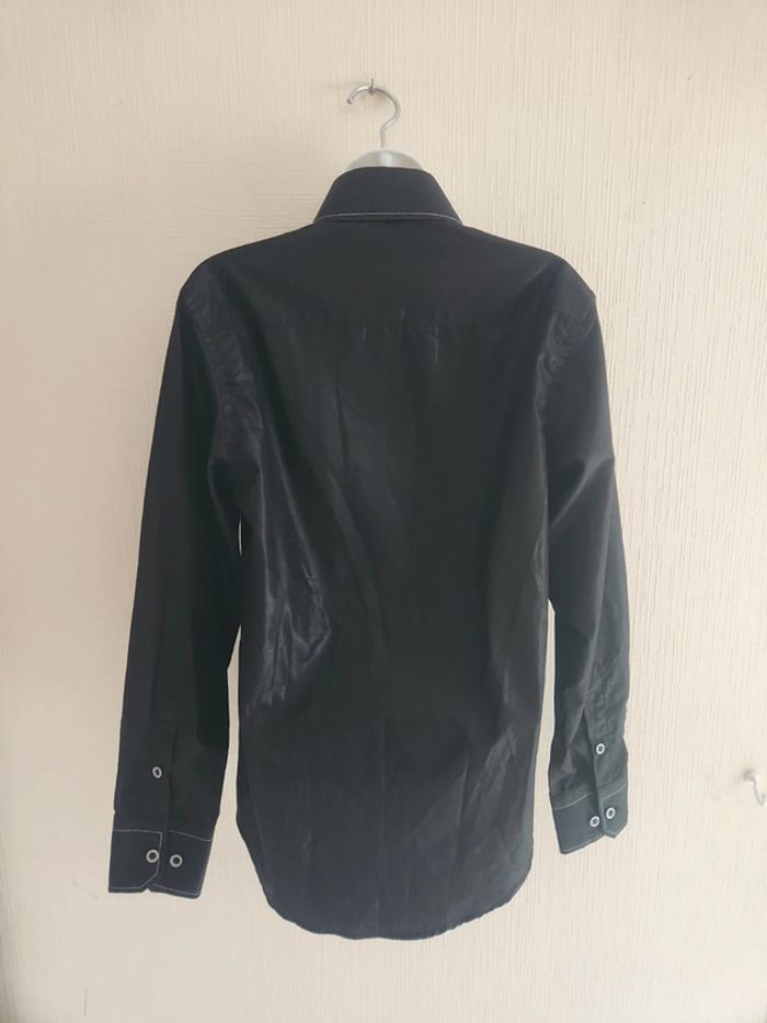 Chemise manches longues noire effet brillant M'rode S - photo numéro 8
