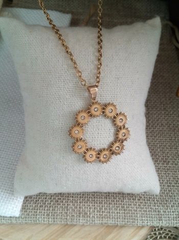 Collier multi soleils acier et zircons