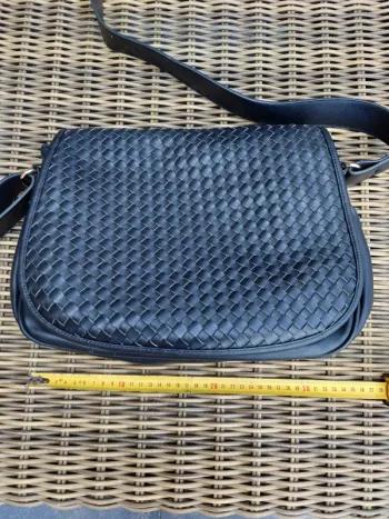 Sac tressé bandoulière noir
