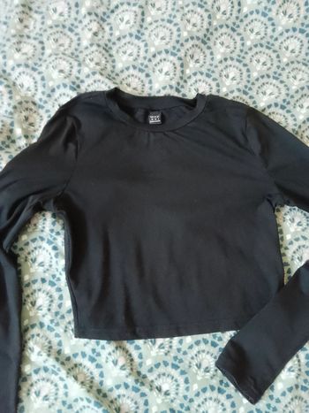 Top noir manche longues xs 34
