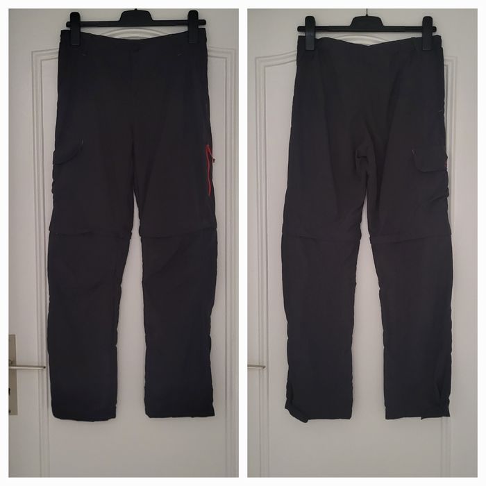 Décathlon Pantalon de randonnée modulable 2en1-T14/15ans-161/172cm-Mod MH550-Gris-Taille réglable - photo numéro 2