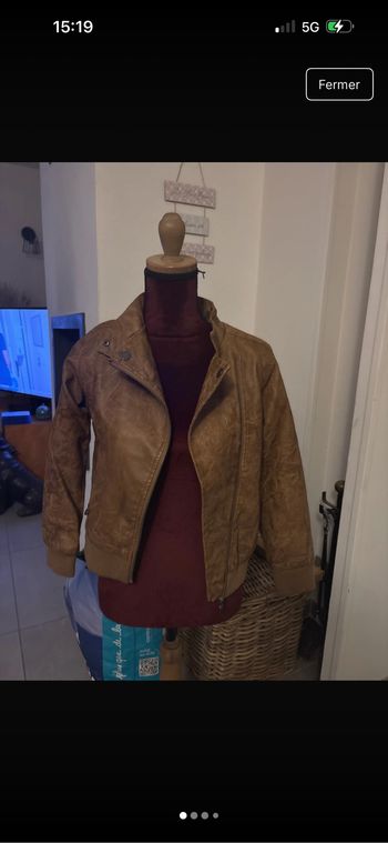 Veste en cuir marron orchestra taille 12 ans