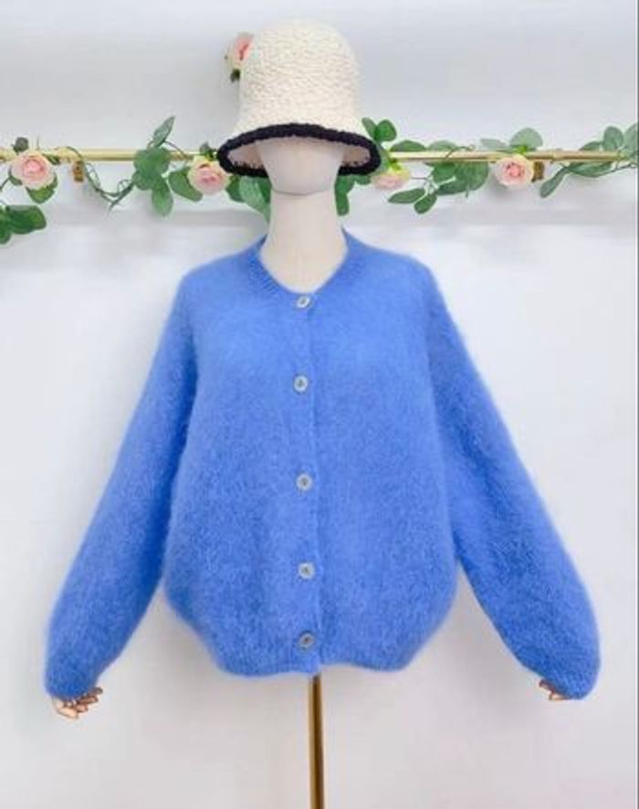 Gilet à manches longues en kid mohair