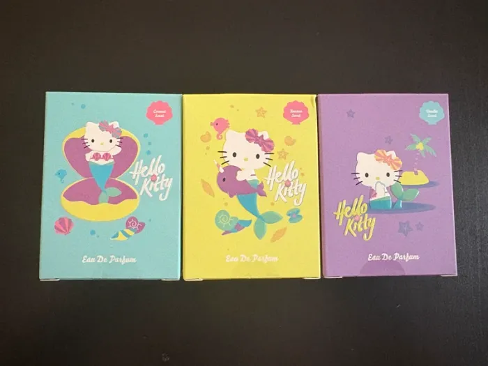 Lot de 3 eaux de parfum Hello Kitty Banane, noix de coco et vanille