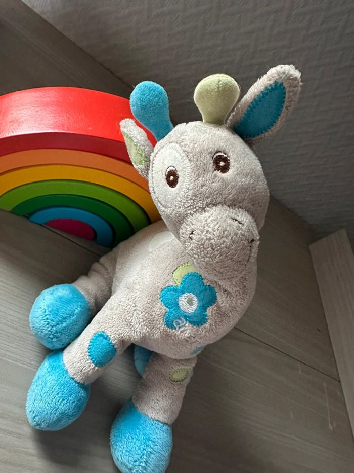 Peluche girafe arthur et lola Bébisol gris - photo numéro 2